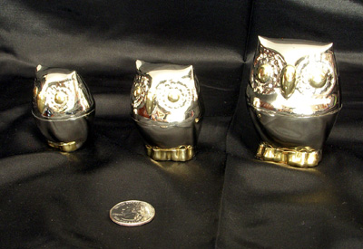 set of three owls.